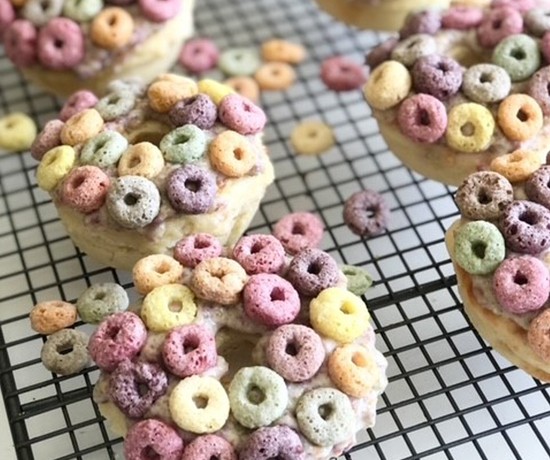 Froot Loops Protein Doughnuts