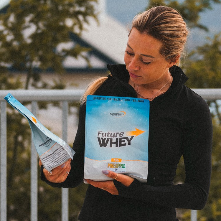 Bulk Nutrients' Future Whey is 100% plant-based and boasts free form amino acids, providing a refreshing and innovative way to consume protein. Pineapple flavour. 