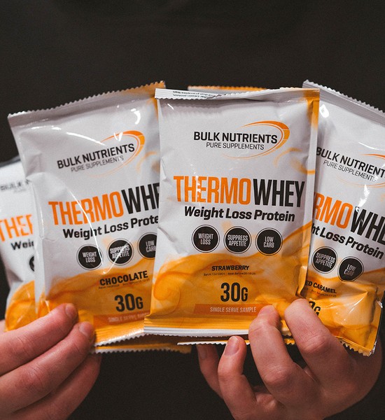 Bulk Nutrients' Thermowhey Sample Pack grab a 7 pack of mixed flavours and see which is your fave