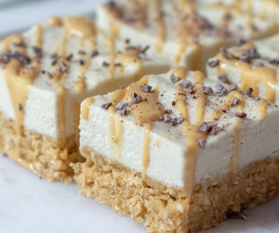 High Protein Vegan Peanut Butter Slice recipe from Bulk Nutrients