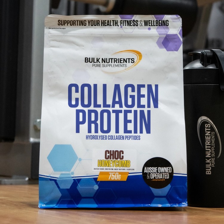 Bulk Nutrients' Collagen Protein in Choc Honeycomb flavour, provides over 20g of protein per serve, helping you reach your fitness goals.