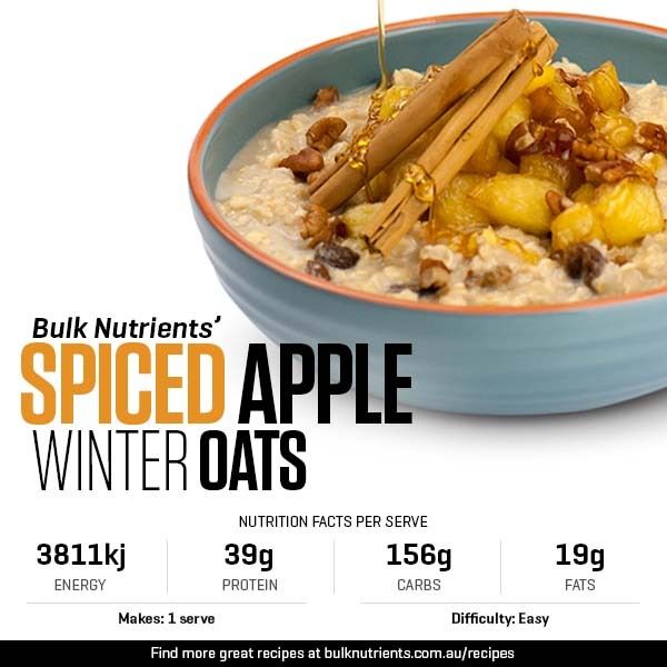 Spiced Apple Winter Oats recipe from Bulk Nutrients 