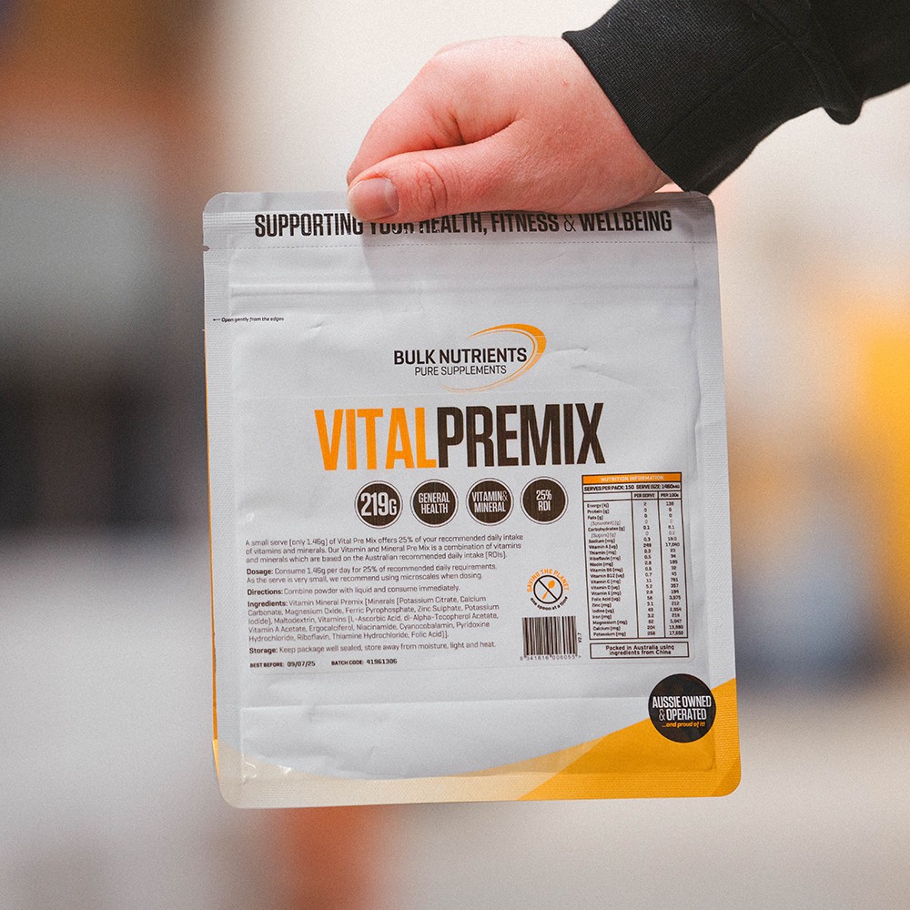 Bulk Nutrients' Vital Pre Mix is a convenient way to ensure all RDIs are attained in a simple, convenient powdered form.