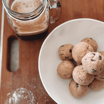 High protein Low Carb Vegan Cookie Dough Protein Balls recipe from Bulk Nutrients