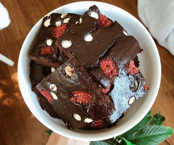 High protein Top Deck Raspberry Brownies recipe from Bulk Nutrients