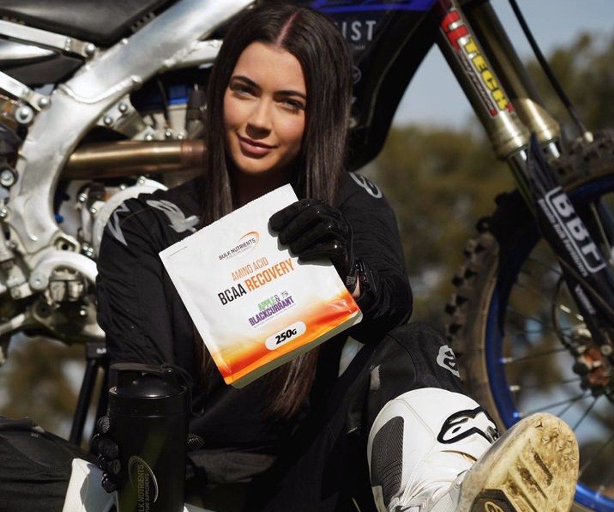 Bulk Nutrients Ambassador Indy Carmody with BCAA Recovery Apple & Blackcurrant