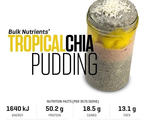 Tropical Chia Pudding recipe from Bulk Nutrients
