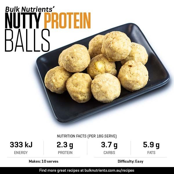 Nutty Protein Balls recipe from Bulk Nutrients.