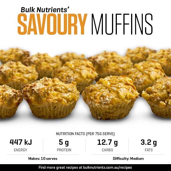 Savoury Muffins recipe from Bulk Nutrients 