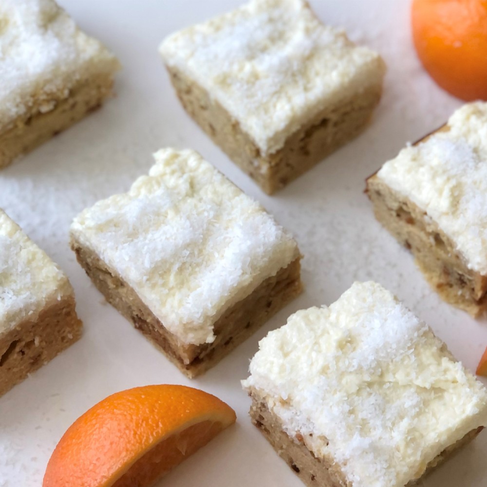 Easy-to-make Orange and Coconut Cookie Dough Cake Recipe