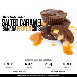 Salted Caramel Banana Protein Cups recipe from Bulk Nutrients 