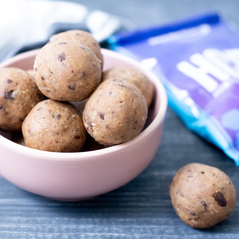 High protein 12 Days of Christmas Banana Choc Chip Collagen Protein Balls recipe from Bulk Nutrients
