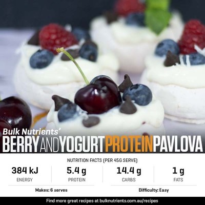 Berry and Yoghurt Protein Pavlovas recipe for Bulk Nutrients