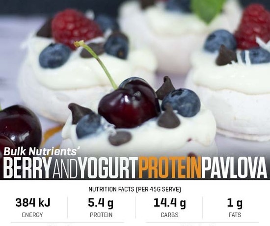 Berry and Yoghurt Protein Pavlovas recipe for Bulk Nutrients