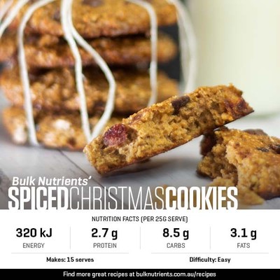 High Protein 12 Days of Christmas - Spiced Christmas Cookies recipe from Bulk Nutrients