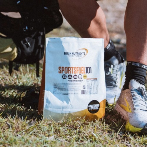 SportsFuel 101 by Bulk Nutrients HASTA tested is a power-packed blend of carbs, protein, amino acids, and electrolytes for energy, hydration, muscle repair, and sustained endurance.