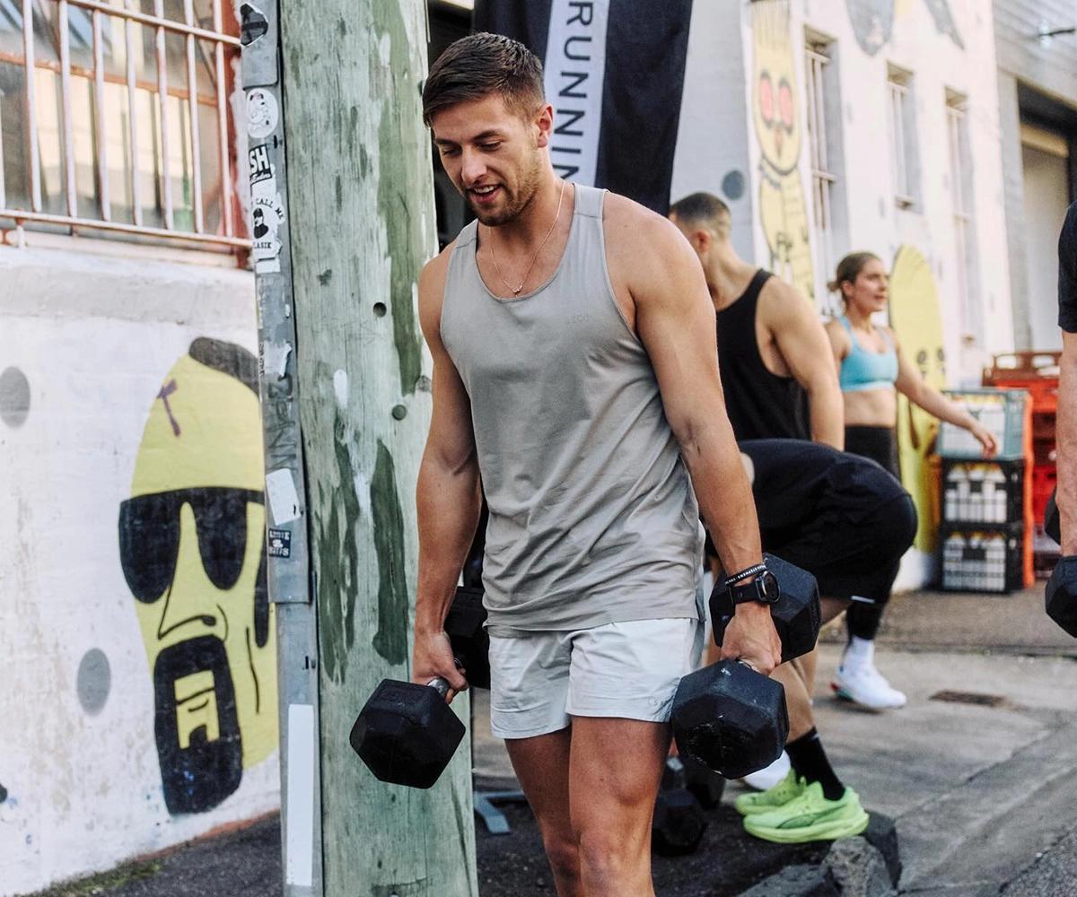 Bulk Nutrients Ambassador Ryan Hoffman with weights