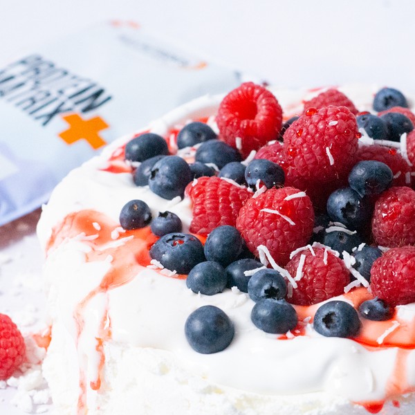 High protein 12 Days of Christmas Mixed Berry Pavlova recipe from Bulk Nutrients