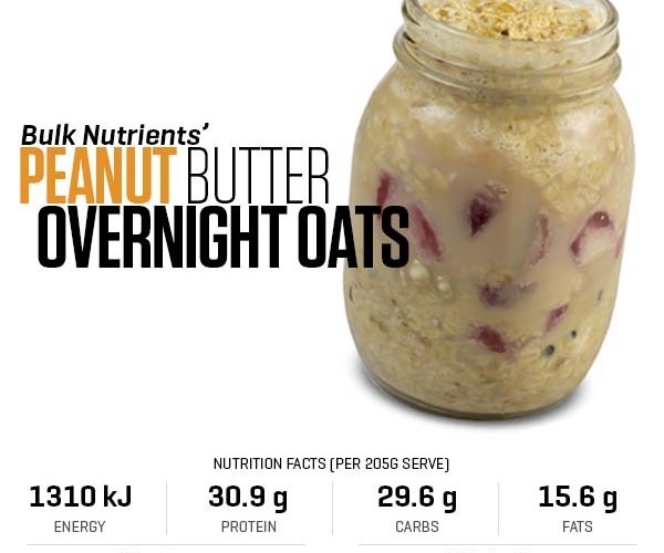 Peanut Butter Overnight Oats recipe from Bulk Nutrients