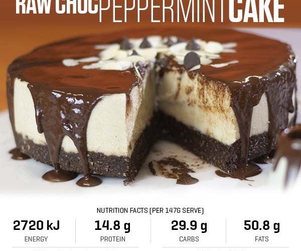 High Protein Raw Choc Peppermint Cake recipe from Bulk Nutrients.