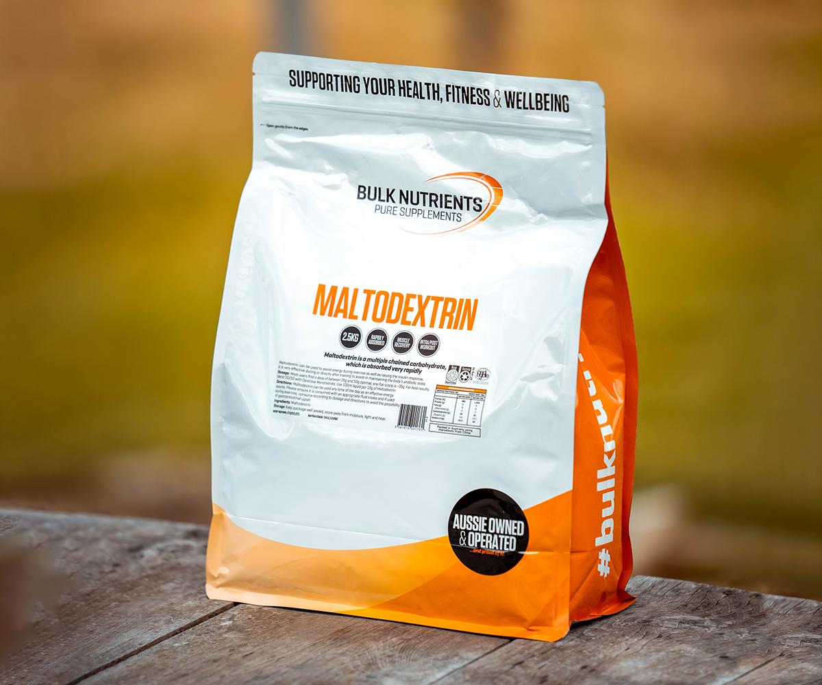 Bulk Nutrients product maltodextrin on table