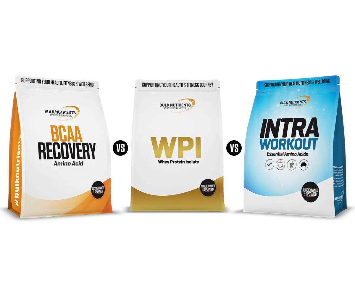 Bulk Nutrients Products BCAA Recovery, WPI and Intra Workout