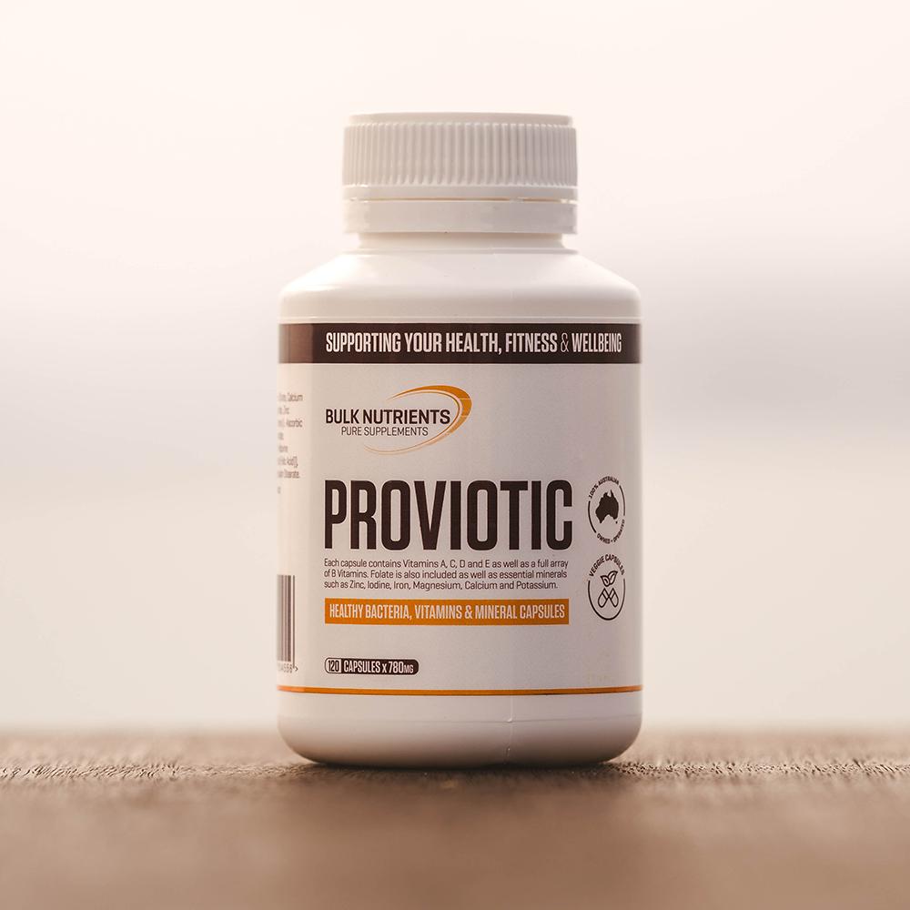 Bulk Nutrients' Proviotic Capsules offer 25% of the recommended intake of vitamins and minerals plus over 5 billion cfu per dose