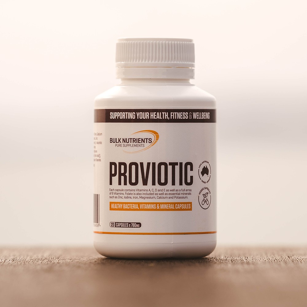 Bulk Nutrients' Proviotic Capsules offer 25% of the recommended intake of vitamins and minerals plus over 5 billion cfu per dose