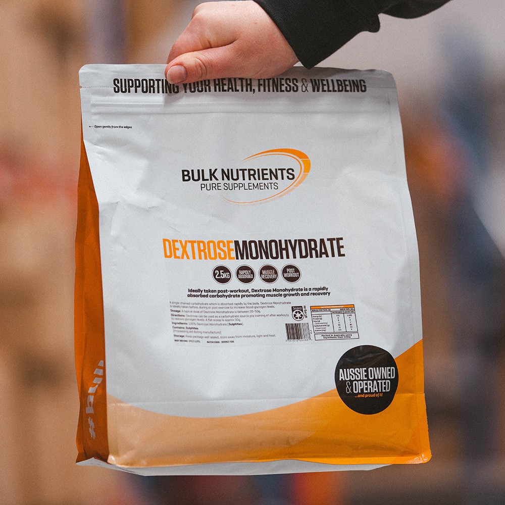 Bulk Nutrients' Dextrose Monohydrate is a rapidly absorbed carbohydrate promoting muscle growth and recovery ideally taken post workout