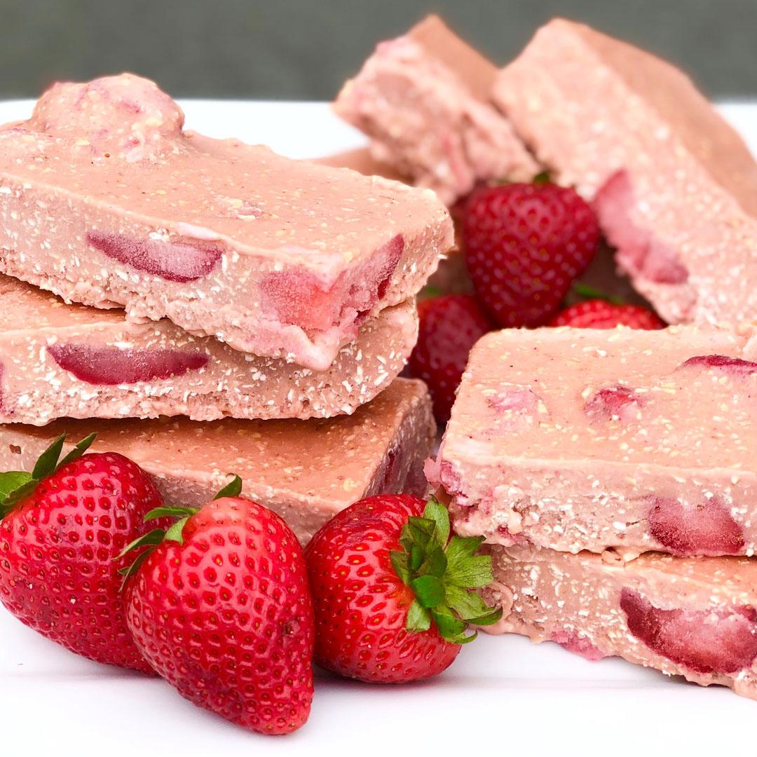 Strawberries and Cream Cheesecake Bars