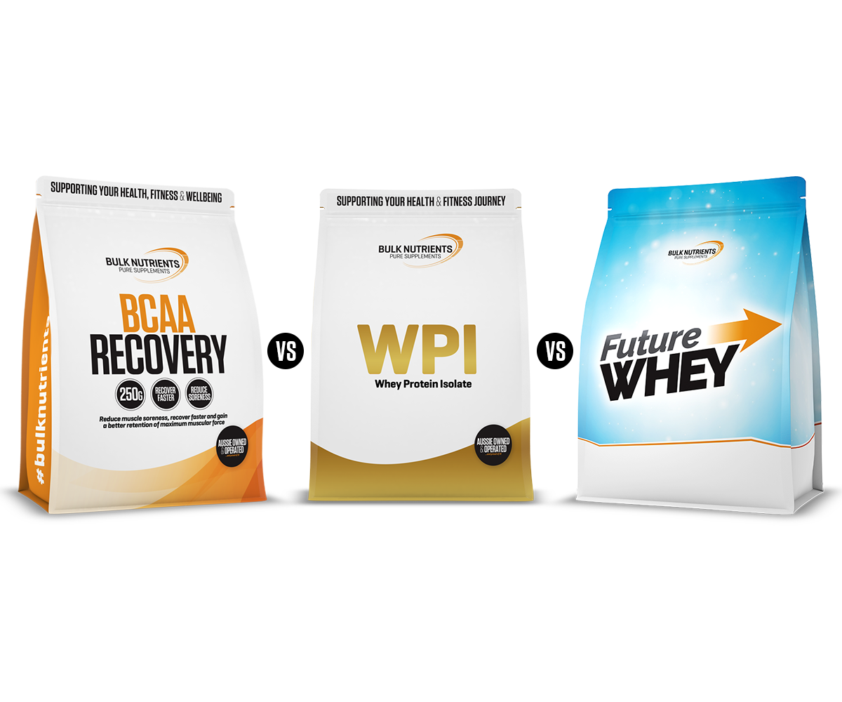 Bulk Nutrients Products BCAA Recovery, WPI and Future Whey