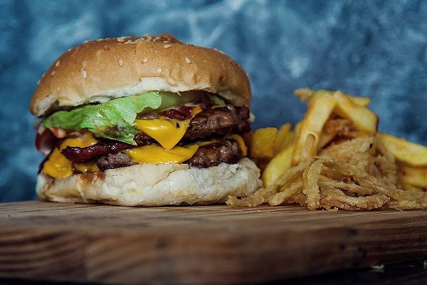 Hamburgers and chips -- most of us can't resist!