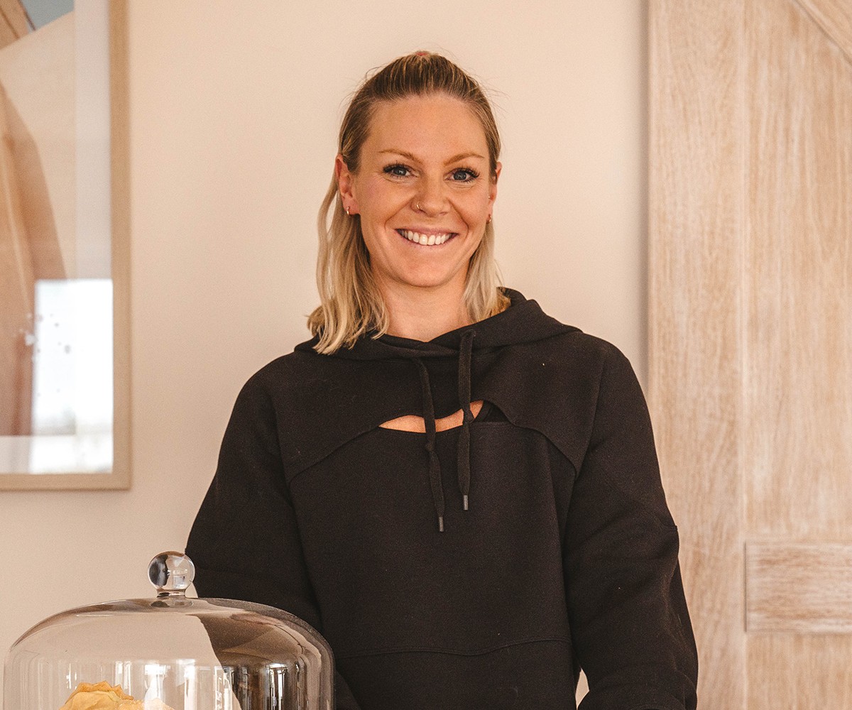 Bulk Nutrients Ambassador Louise Calvert in a kitchen