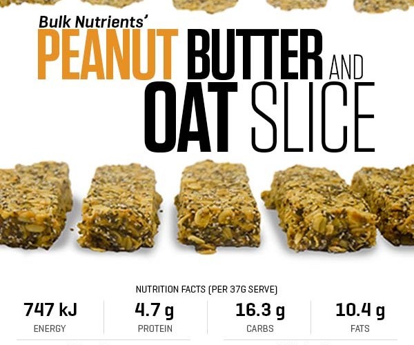 Peanut Butter and Oat Slice recipe from Bulk Nutrients
