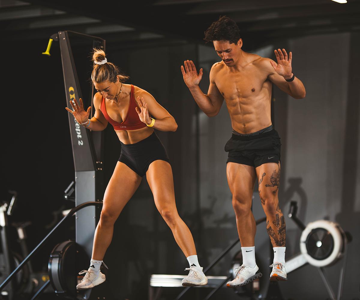 Bulk Nutrients Ambassadors Nicola with Jaden doing burpees