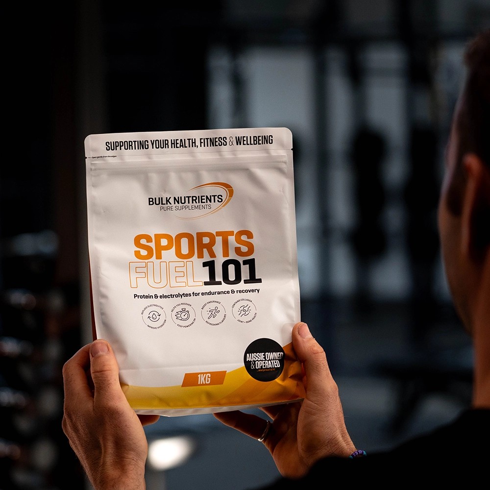 SportsFuel 101 by Bulk Nutrients is a power-packed blend of carbs, protein, amino acids, and electrolytes for energy, hydration, muscle repair, and sustained endurance.