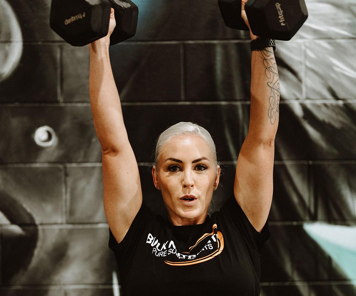 Bulk Nutrients Ambassadors Tarran Lee with weights