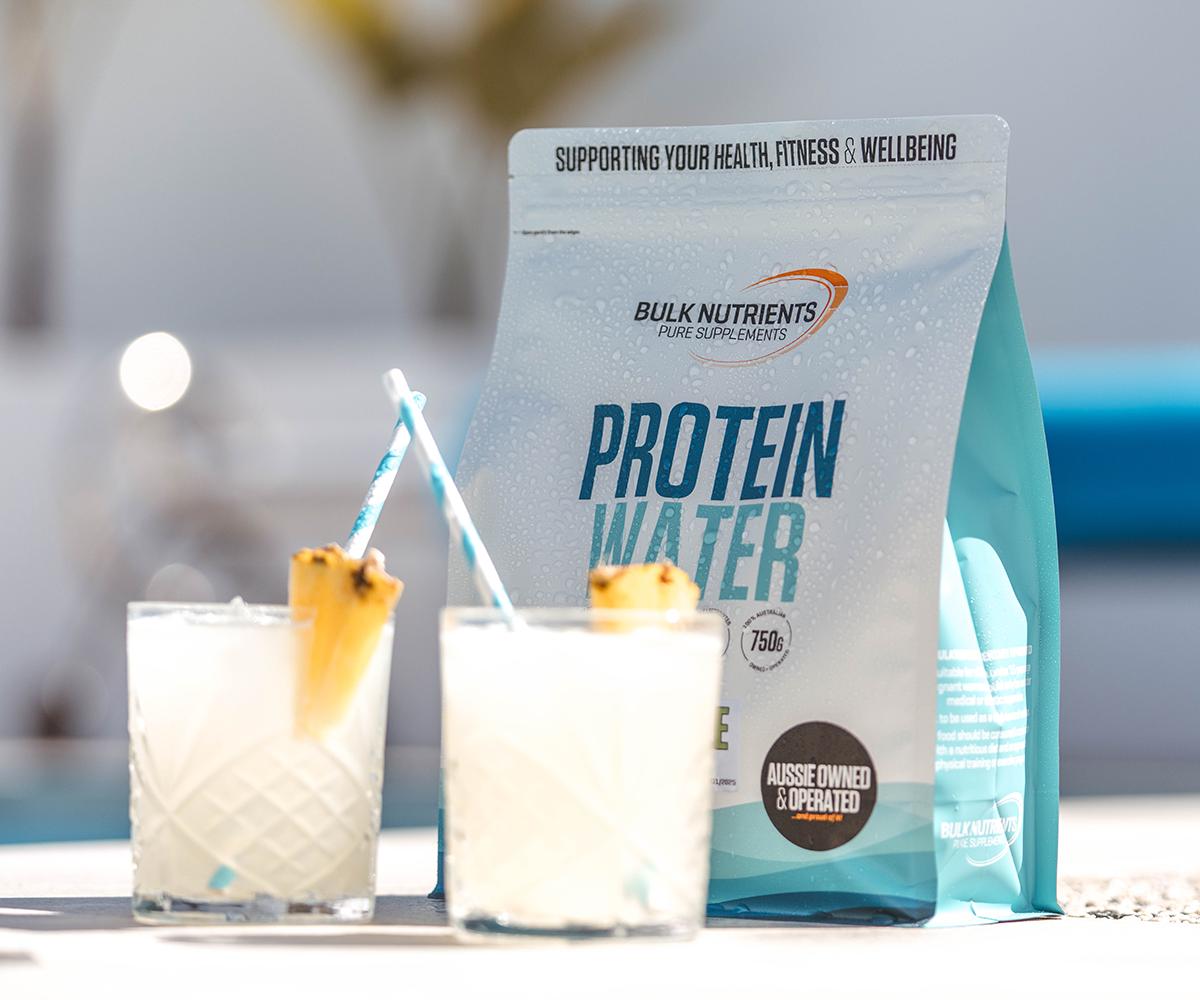 Bulk Nutrients' Protein Water in Pink Lemonade, Orange and Pineapple Makes the Perfect Summer Drink