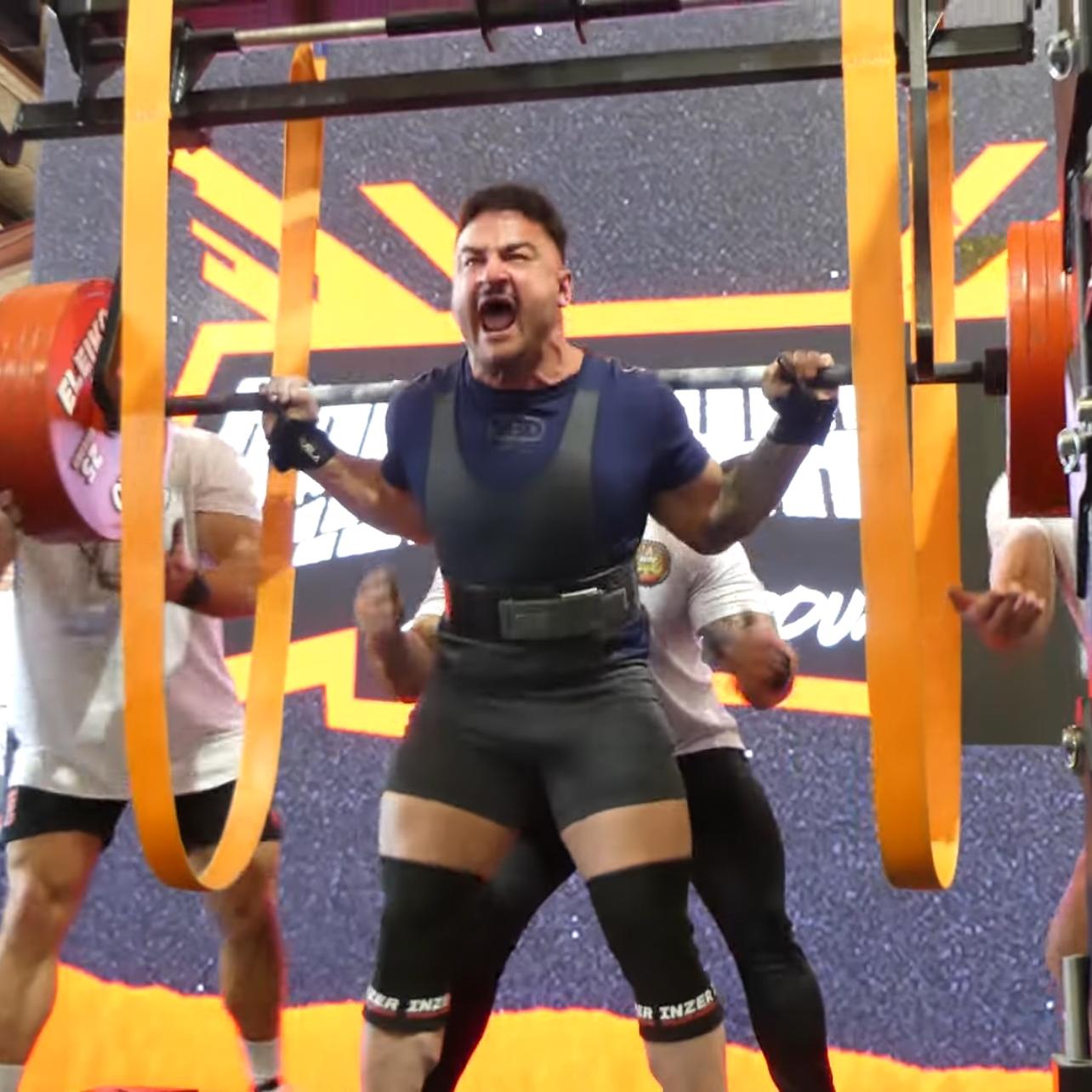 Bulk Nutrients Ambassador Jason Stoupas lifting a big weight on the barbell