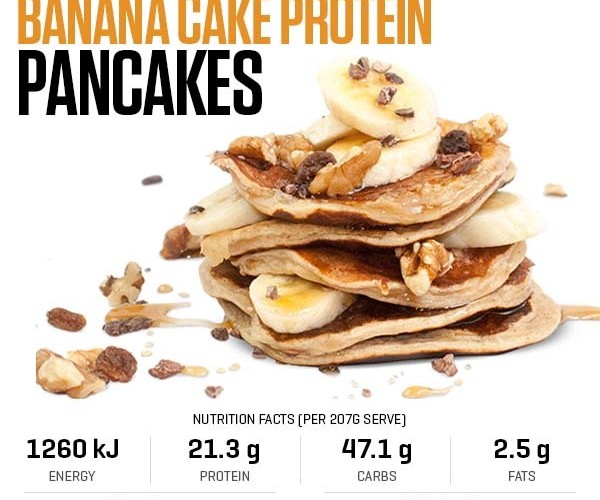 Banana Cake Protein Pancakes recipe from Bulk Nutrients