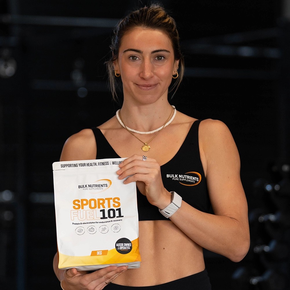 Fuel your body with SportsFuel 101, a blend of carbs, protein, amino acids, and electrolytes to support energy, hydration, muscle recovery, and sustained performance.