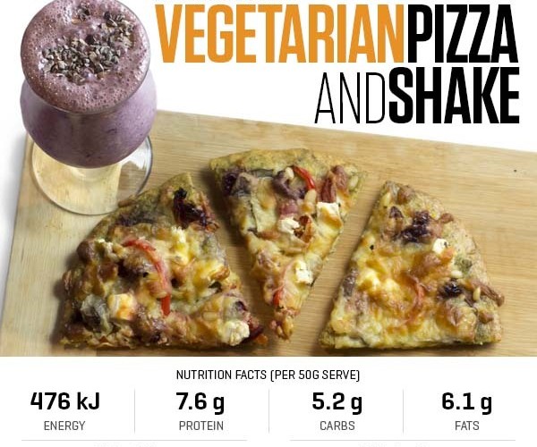 Protein-Packed Dinner - Vegetarian Pizza and Shake recipe from Bulk Nutrients