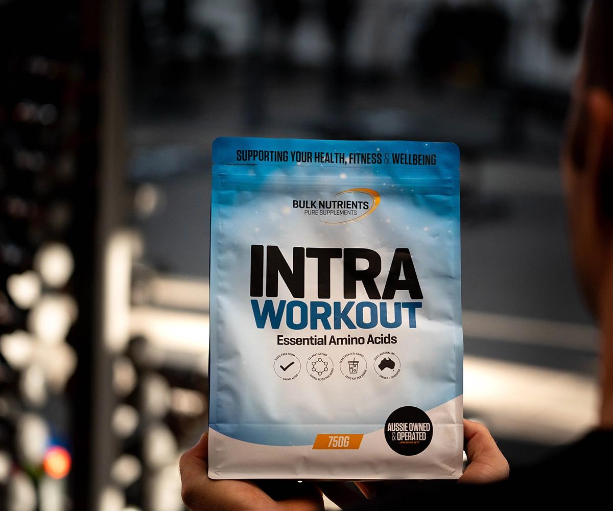 750g pouch of Bulk Nutrient's vegan-friendly Intra Workout free-amino protein. Intra Workout is a refreshing way to take protein... Intra Workout is now 100% plant based free form amino acids and available in four great flavours Berry, Cola, Lemonade, Pineapple and Mango & Passionfruit. Available in 750g pouches.