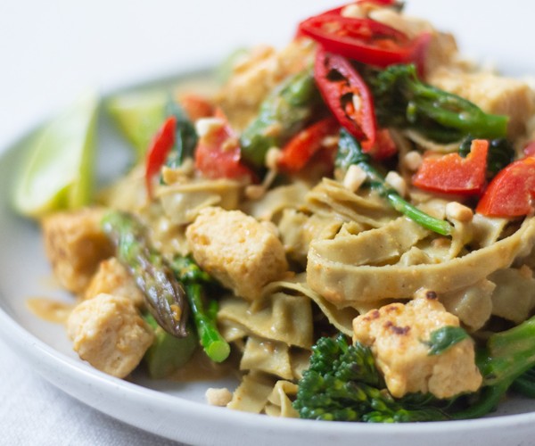 High Protein Satay Tofu and Edamame Noodles recipe from Bulk Nutrients