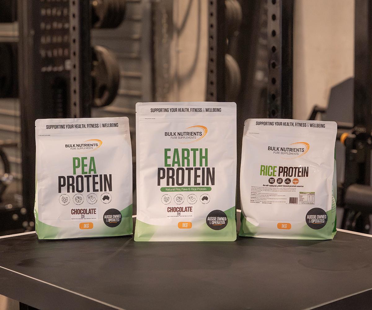 Bulk Nutrients Earth Protein, Pea Protein and Rice Protein