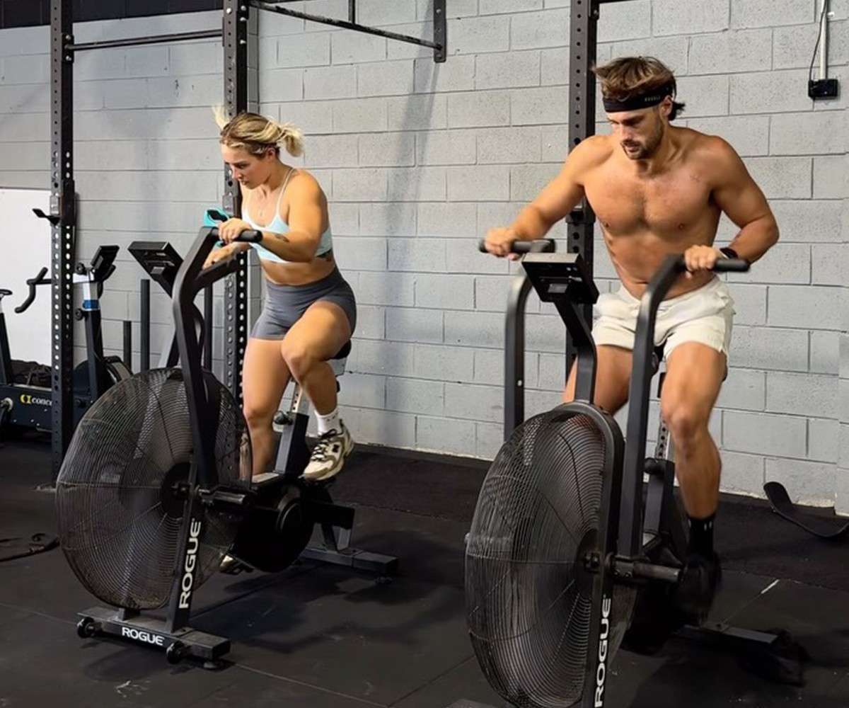 Caffeine is great for focus and can help athletes get the most out of training. BN Ambassador Gracie Walton on spin bike.