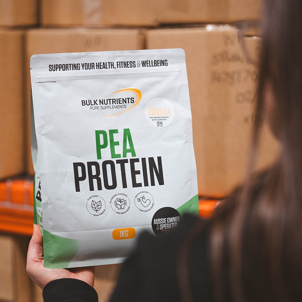 Bulk Nutrients' Pea Protein Isolate is a natural vegetable protein derived from peas.