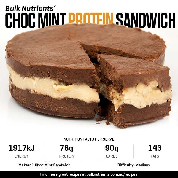 Choc Mint Protein Sandwich recipe from Bulk Nutrients