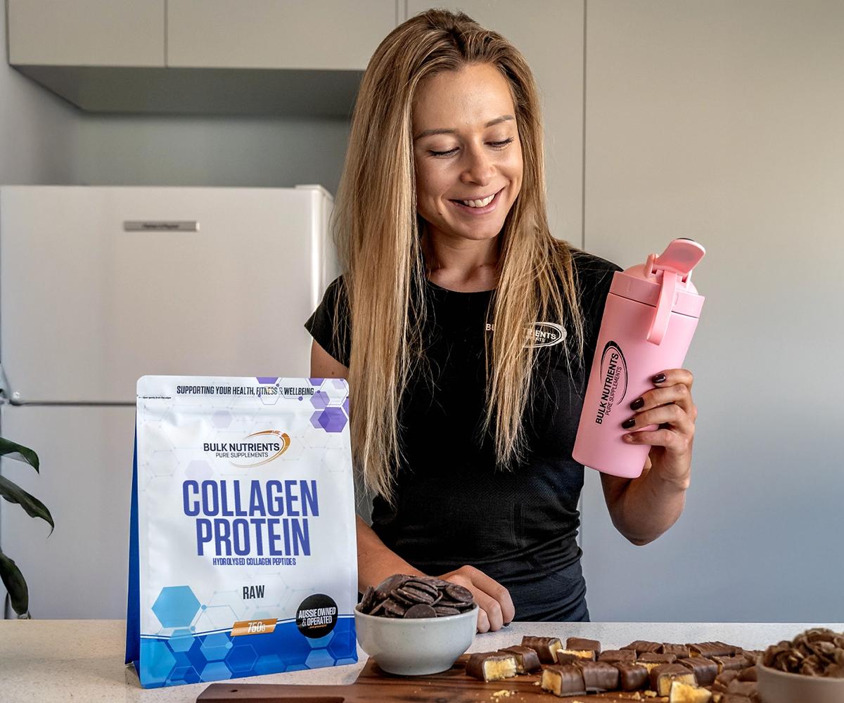 Bulk Nutrients Ambassador Nicole Frain with Collagen Protein