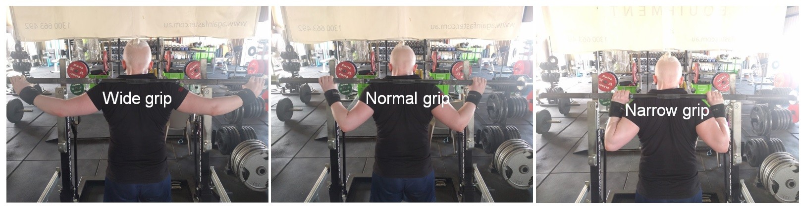 Hand placement during a squat.